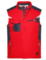 James & Nicholson JN825 Craftsmen Softshell Vest -STRONG- - Red/Black - XS