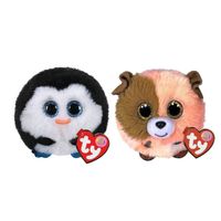Ty - Knuffel - Teeny Puffies - Waddles Penguin & Mandarin Dog - thumbnail