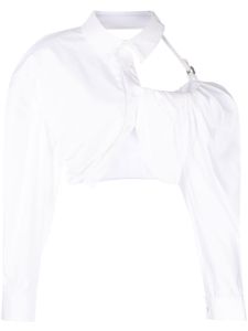 Jacquemus La Chemise Galliga à coupe crop - Blanc