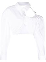 Jacquemus La Chemise Galliga à coupe crop - Blanc - thumbnail