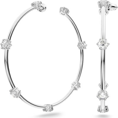 Swarovski 5638698 Oorringen Constella zilverkleurig-wit 6,2 x 6,2 cm