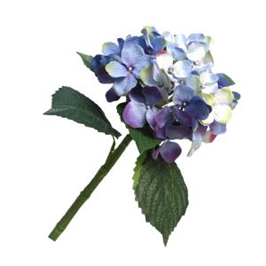 Kunstbloem Hortensia tak - blauw - 48 cm - losse steel - Kunst zijdebloemen - hydrangea