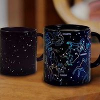 Star Mug - Uniek Sterrenhemel Ontwerp - 350ml Zwart - Koffiemok - Perfecte Mok voor Sterrenkijkers - thumbnail