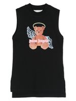 Palm Angels Kids Bear Angel cotton tank dress - BLACK