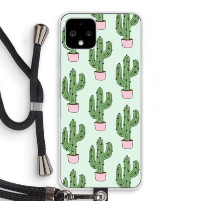 Cactus Lover: Pixel 4 Transparant Hoesje met koord