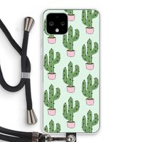 Cactus Lover: Pixel 4 Transparant Hoesje met koord