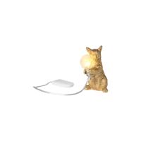 Lampje kat hoog - goudkleurig - 11x10x4.5 cm