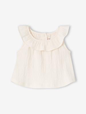 Mouwloze t-shirt voor babymeisjes ecru