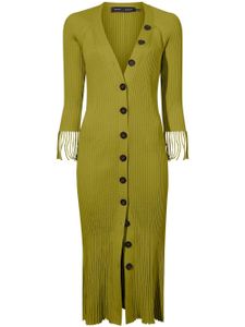 Proenza Schouler robe boutonnée en maille nervurée - Vert