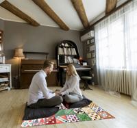 Vierkant kleurrijk vinyltapijt