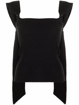 Nanushka haut bandeau à bretelles drapées - Noir