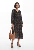 Bloemen midi-jurk - BLACK - XS