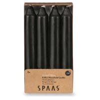 Mini conische tafelkaarsen 8 st. zwart - Spaas