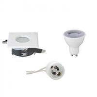 LED Spot Set - Aigi - GU10 Fitting - Waterdicht IP65 - Dimbaar - Inbouw Vierkant - Mat Wit - 6W - Warm Wit 3000K - 82mm - thumbnail