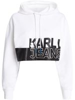 Karl Lagerfeld Jeans hoodie crop à logo imprimé - Blanc - thumbnail