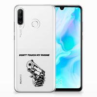 Huawei P30 Lite Silicone-hoesje Gun Don't Touch My Phone