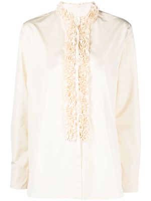 Jil Sander blouse volantée à broderies - Tons neutres