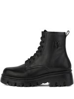 Karl Lagerfeld bottines en cuir à motif monogrammé - Noir