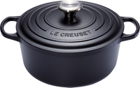 Le Creuset Signature Ronde Braadpan 24 cm Mat Zwart - thumbnail