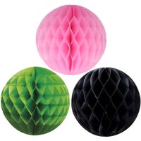 Kerstversiering set van 6x papieren kerstballen 10 cm zwart groen en roze