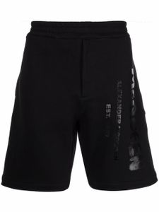 Alexander McQueen short de sport à logo imprimé - Noir