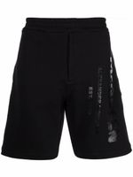 Alexander McQueen short de sport à logo imprimé - Noir - thumbnail