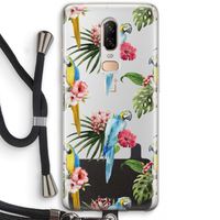 Kleurrijke papegaaien: OnePlus 6 Transparant Hoesje met koord