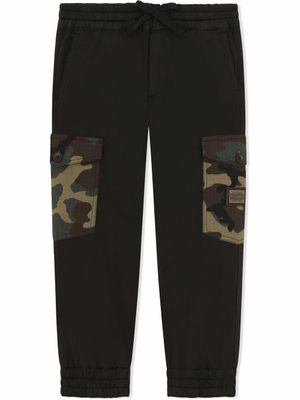 Dolce & Gabbana Kids pantalon de jogging à poches cargo - Noir