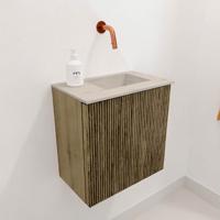 Toiletmeubel Mondiaz Joya Dlux | 40 cm | Meubelkleur Dusk | Faye wastafel Opalo Wasbak Rechts | Zonder kraangat(en)
