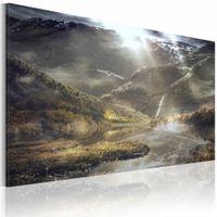 Schilderij - Het Land van Mist, hoogwaardige print op canvas, wanddecoratie, 1luik