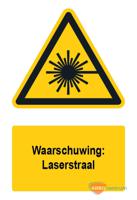 Waarschuwingsbord / sticker laserstraal met tekst - A5