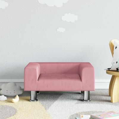 Kinderbank 50x40x26,5 cm fluweel roze