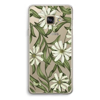 Wit bloemenpatroon: Samsung Galaxy A3 (2016) Transparant Hoesje