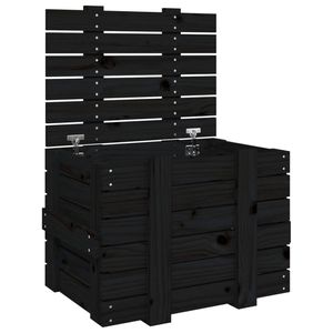 vidaXL Opbergbox 58x40,5x42 cm massief grenenhout zwart