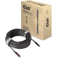 Club 3D usb-c gen 2 active optical a/v unidirectional m/m kabel (zwart, 20 meter)