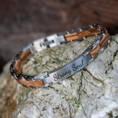 TimberWood Prestige - Graveerbare Zebrano Houten Armband