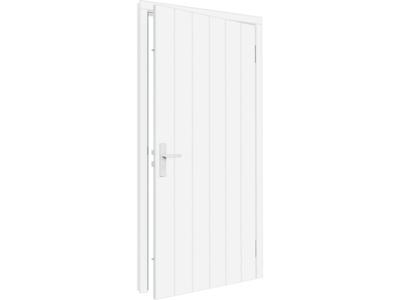 Trendhout Plaatdeur enkel rechtsdraaiend - 93x211,5 cm + kozijn 106,4x218,9 cm - wit (incl. hang en sluitwerk)- - Hout- Trendhout