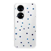 Blauwe stippen: Huawei P50 Transparant Hoesje