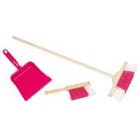 Goki bezem, stoffer & blik roze
