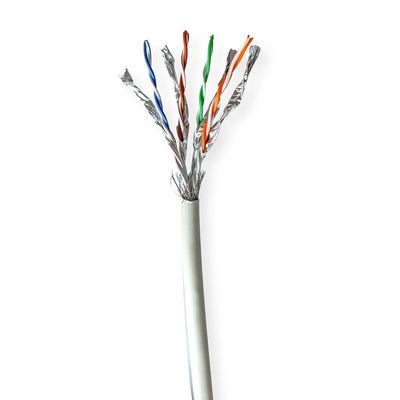 Nedis Netwerk Kabel Rol | CAT7 | Solid | S/FTP | Koper | 100.0 m | Binnenshuis | Rond | LSZH | Grijs | Gift Box - CCBG8548GY100S
