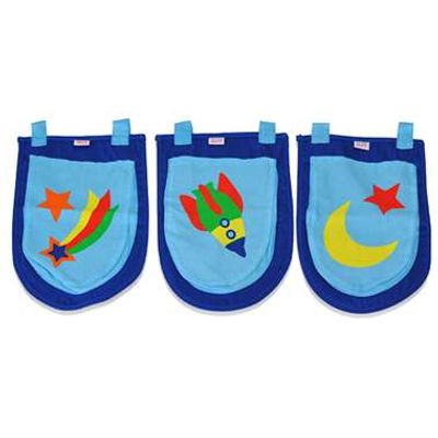 Vipack 3 zakjes Astro - blauw - 51,5x30x3 cm - Leen Bakker