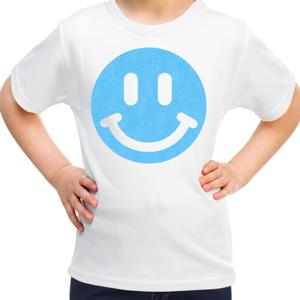 Verkleed T-shirt voor meisjes - Smile Emoticon - wit - carnaval - feestkleding voor kinderen