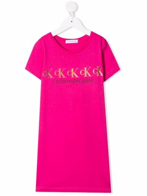 Calvin Klein Kids robe à logo imprimé - Rose