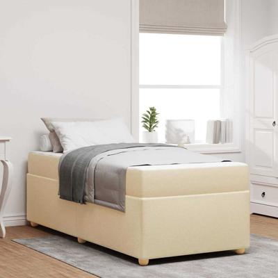 Bedframe met matras Crème 100 x 200 cm Stof