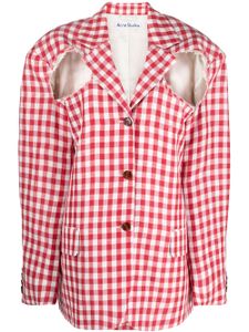 Acne Studios blazer droit à carreaux vichy - Rouge