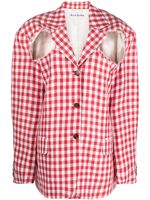 Acne Studios blazer droit à carreaux vichy - Rouge