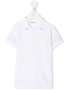 familiar polo à logo brodé - Blanc