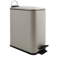 Pedaalemmer Paris - beige - 5 liter - metaal - 28 x 29 cm - soft-close - toilet/badkamer