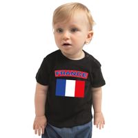 France / Frankrijk landen shirtje met vlag zwart voor babys 80 (7-12 maanden)  - - thumbnail