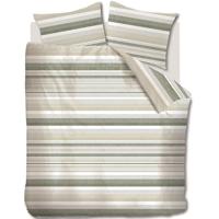 Riviera Maison Sturdy Stripe Dekbedovertrek Groengrijs-1-persoons (140 x 200/220 cm)